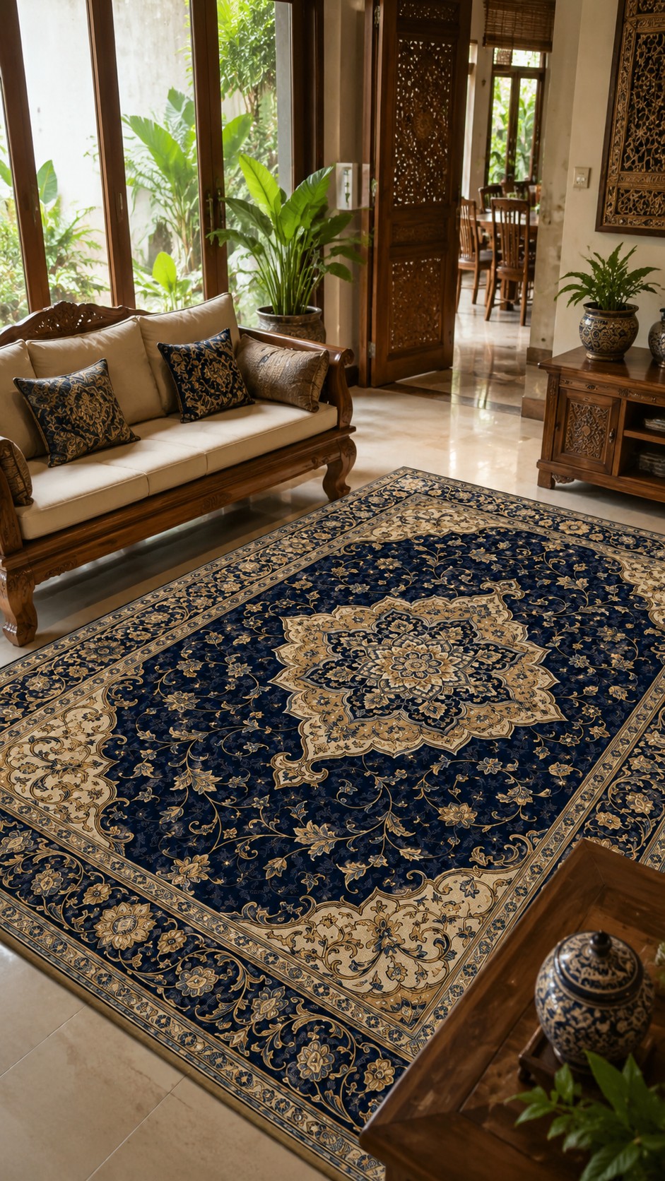 IK-REAL-V3-001 Indahkarpet Karpet Motif Premium 200x300 Bahan Printing Digital Halus Cocok untuk Ruang Tamu Kamar Reseller