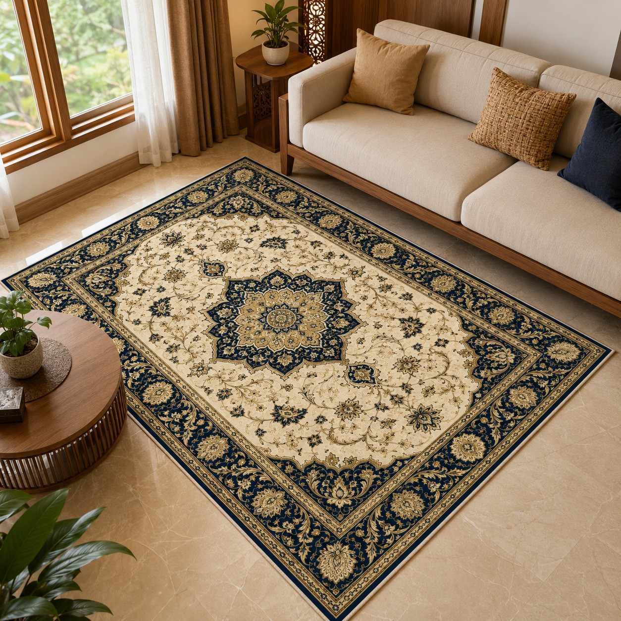 IK-REAL-V3-012 Indahkarpet Karpet Motif Premium 200x300 Bahan Printing Digital Halus Cocok untuk Ruang Tamu Kamar Reseller
