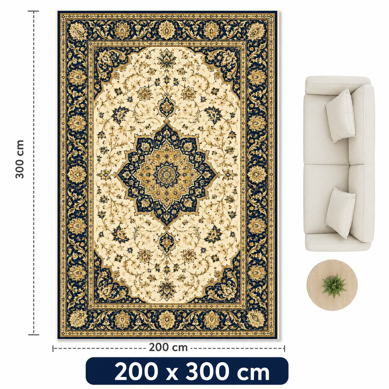 IK-REAL-V3-014 Indahkarpet Karpet Motif Premium 200x300 Bahan Printing Digital Halus Cocok untuk Ruang Tamu Kamar Reseller