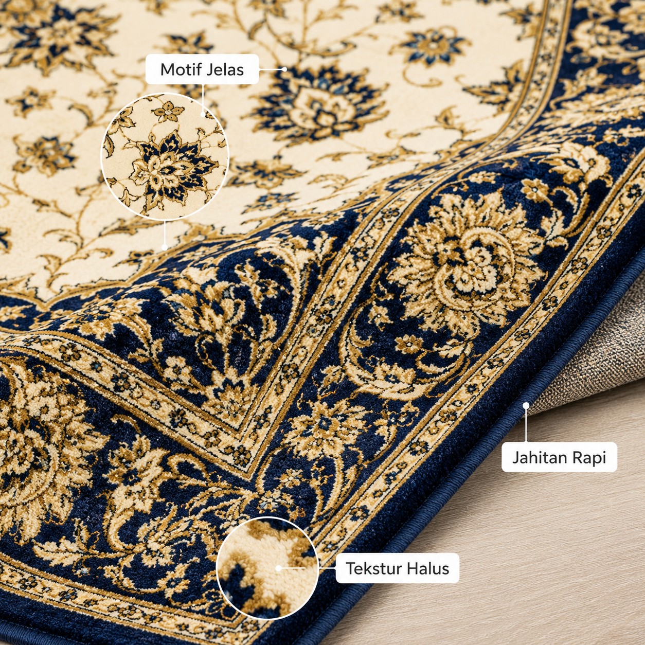 IK-REAL-V3-015 Indahkarpet Karpet Motif Premium 200x300 Bahan Printing Digital Halus Cocok untuk Ruang Tamu Kamar Reseller