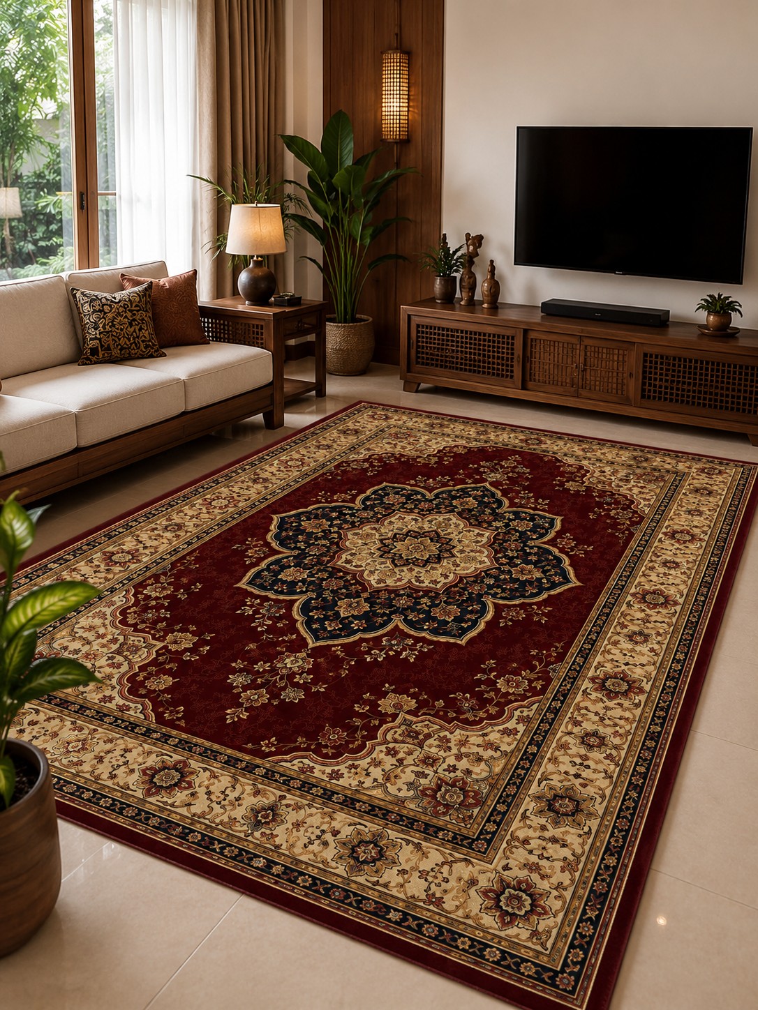 IK-REAL-V3-041 Indahkarpet Karpet Motif Premium 200x300 Bahan Printing Digital Halus Cocok untuk Ruang Tamu Kamar Reseller